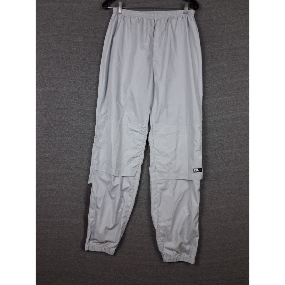 RLX Polo Sport Mens Pants Large Gray Nylon Carbonite Track Y2K‎ 90s Active